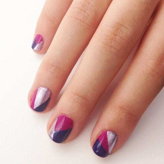 Creating a mod geometric nail design is an easy way to wear three of your favorite polish shades all at the same time.