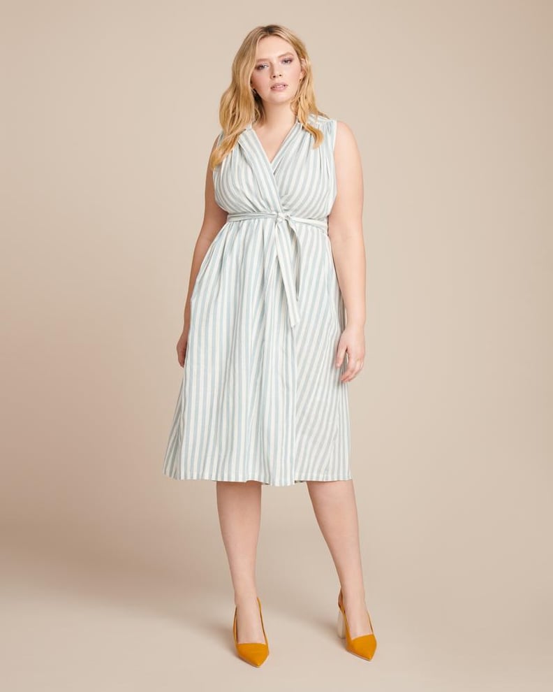 MII Striped Sleeveless Wrap Dress