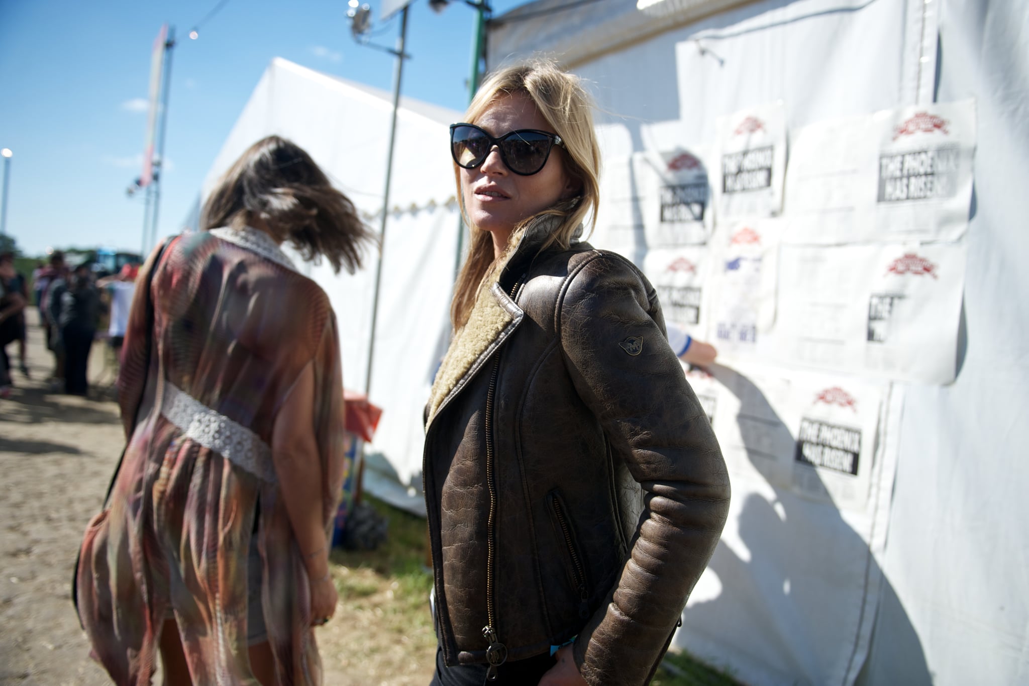 GLASTONBURY, ENGLAND - JUNE 29: Model Kate Moss during day 3 of the 2013 Glastonbury Festival at Worthy Farm on June 29, 2013 in Glastonbury, England. (Photo by Mark Boland/FilmMagic)