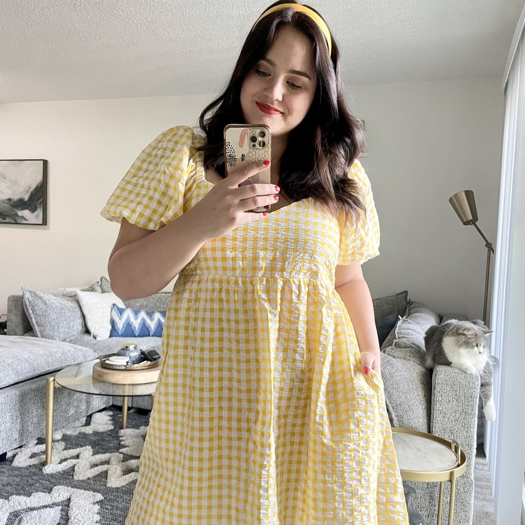 Old Navy Gingham Puff-Sleeve Dress Review With Photos