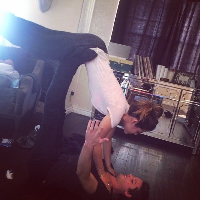 Lucy Hale attempted a new yoga position. 
Source: Instagram user lucyhale