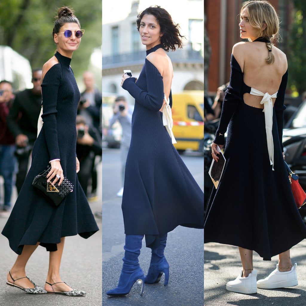 The Céline dress so nice, they wore it thrice! The style set, from Giovanna Battaglia to Yasmin Sewell and Pernille Teisbaek, all had a thing for the same bare-back knit dress. Can you blame them?