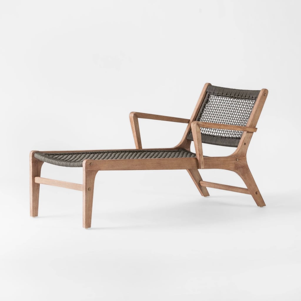 Oceans Wood and Rope Patio Chaise Lounge