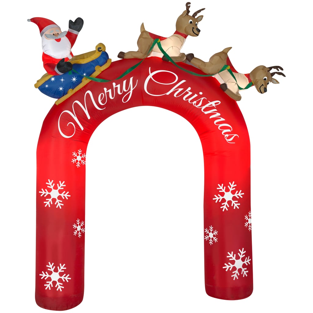 Inflatable Archway Santa in Sleigh with Flying Reindeers