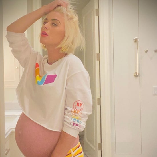 Katy Perry Flaunts Baby Bump in a Crop Top and Face Mask