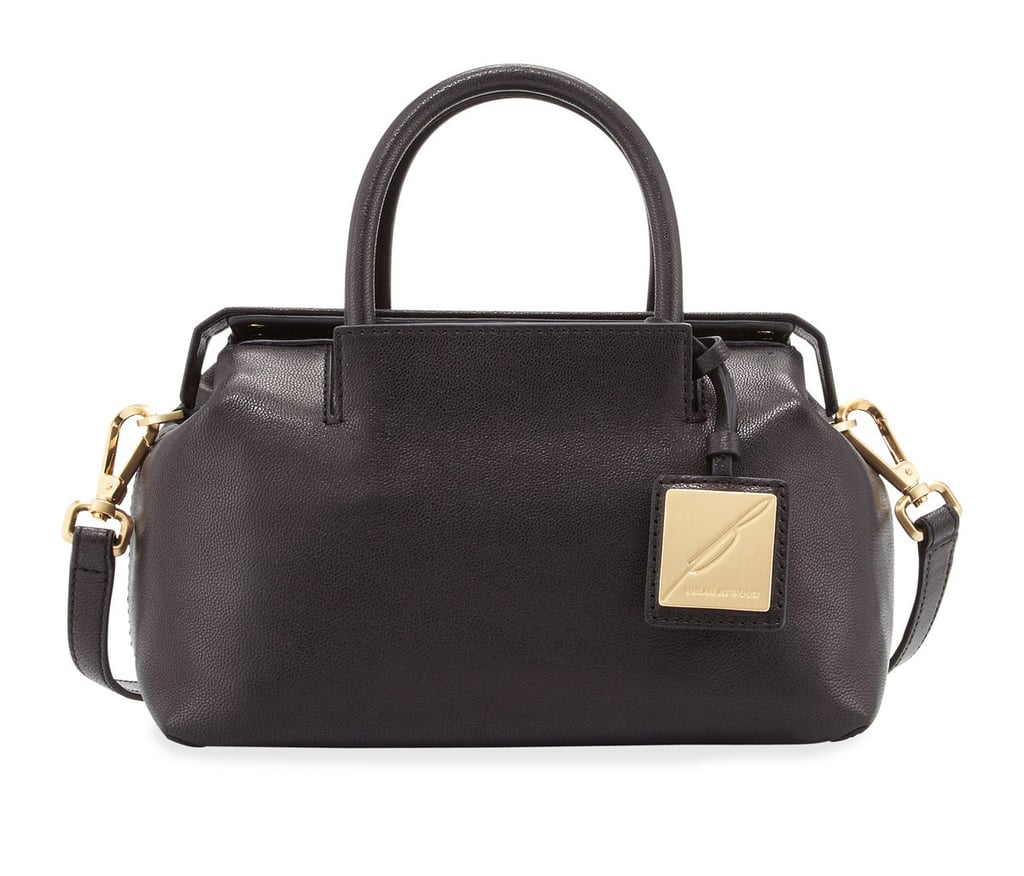 B Brian Atwood Sandra mini black leather satchel ($325)