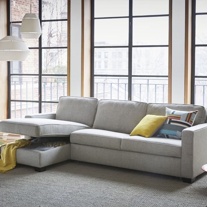 West Elm 2-Piece Full Sleeper Sectional w/ Storage