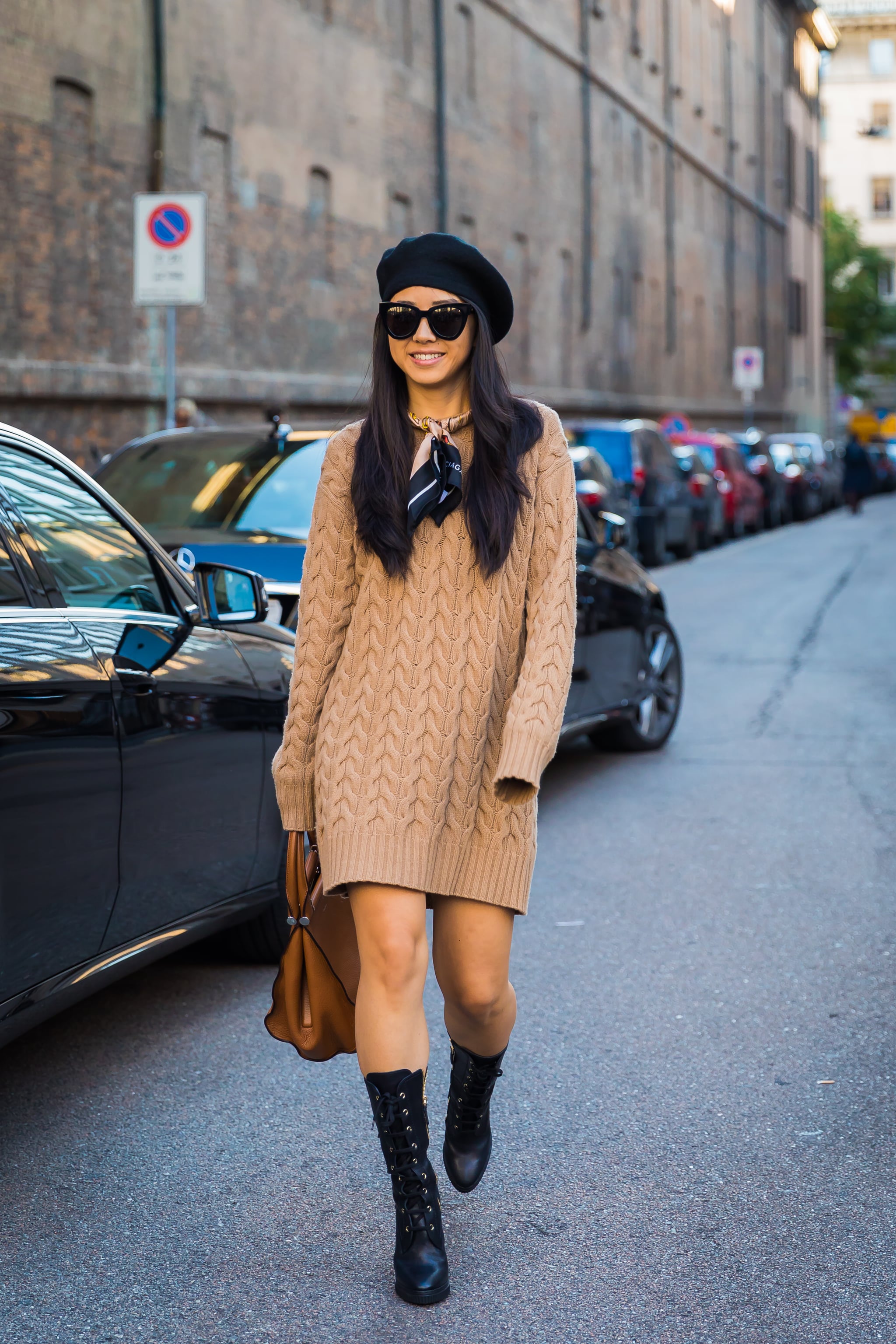 Cable-Knit Sweater Dress 
