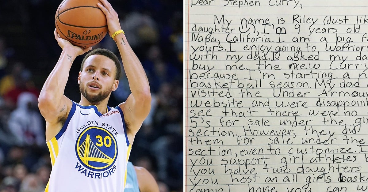 Girl Asks Steph Curry For Basketball Shoes in Girls Sizes