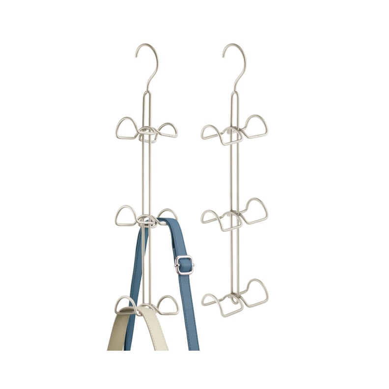 For Handbags: mDesign Metal Wire Over Closet Rod Hanging Handbag Organizer