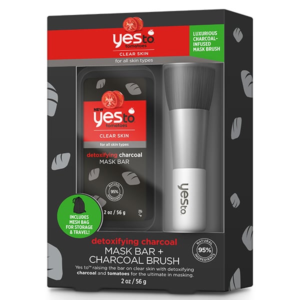 Yes To Tomatoes Detoxifying Charcoal Mask Bar + Charcoal Brush Kit