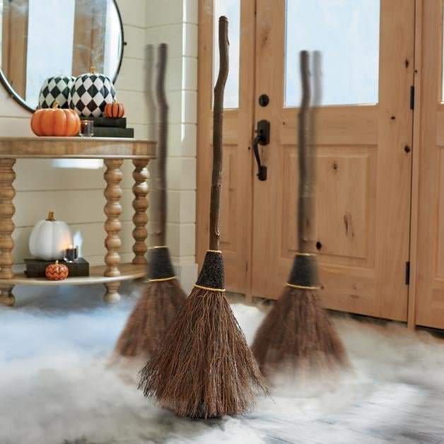 Animated Floating Broom Best 2020 Halloween Decor at Grandin Road