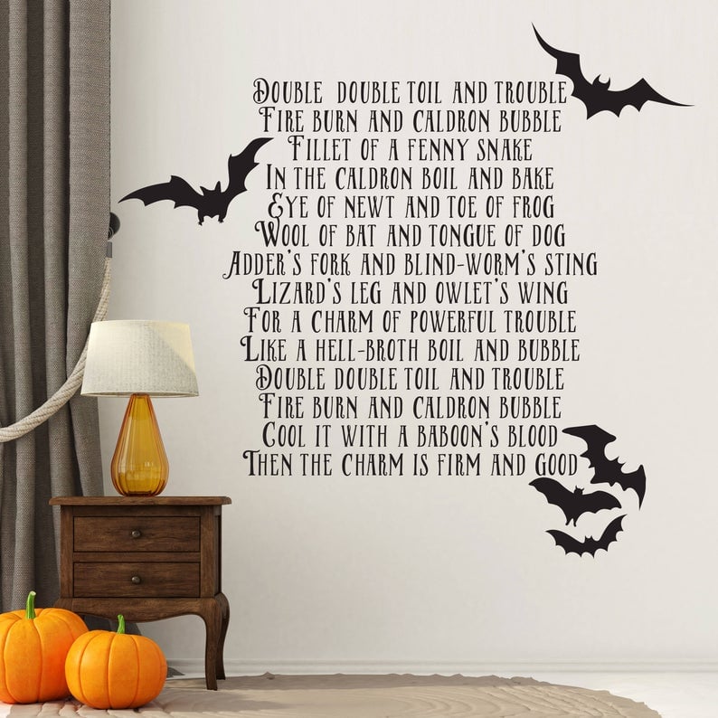 Double Double Toil and Trouble Halloween Wall Decal