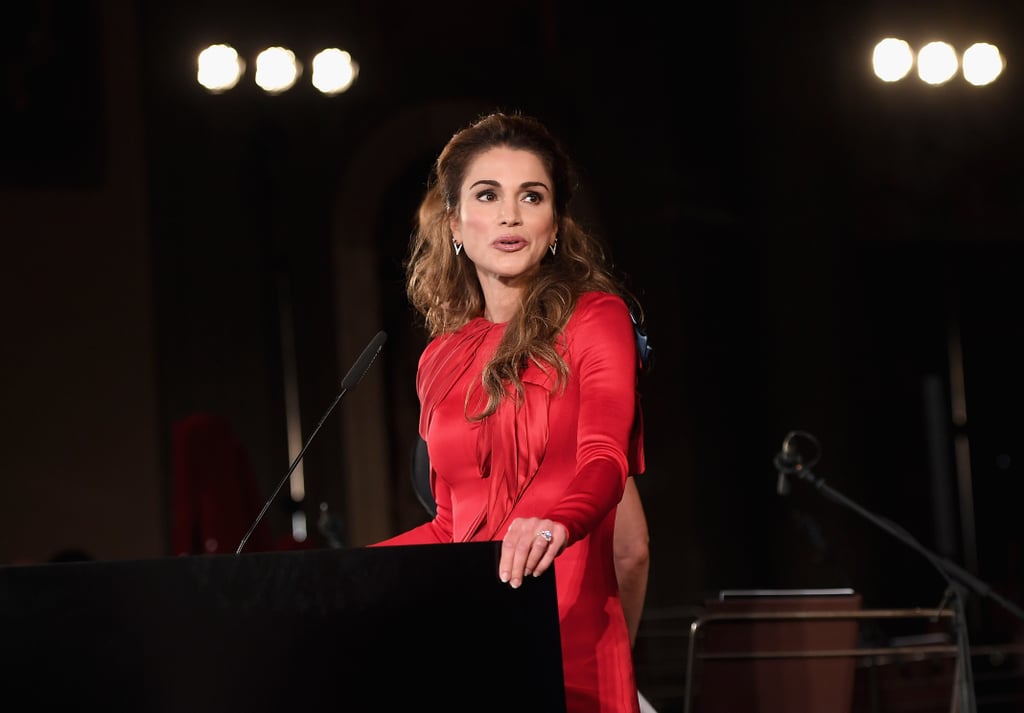 Queen Rania Versace Dress at Celebrity Fight Night 2016