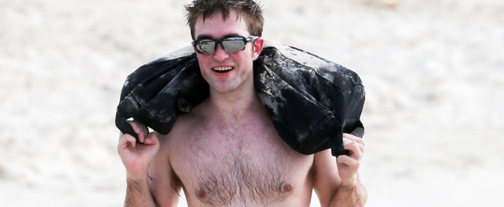 Robert Pattinson Working Out on the Beach Shirtless