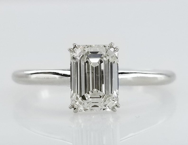 Shilpys Creation Emerald-Cut Moissanite Engagement Ring