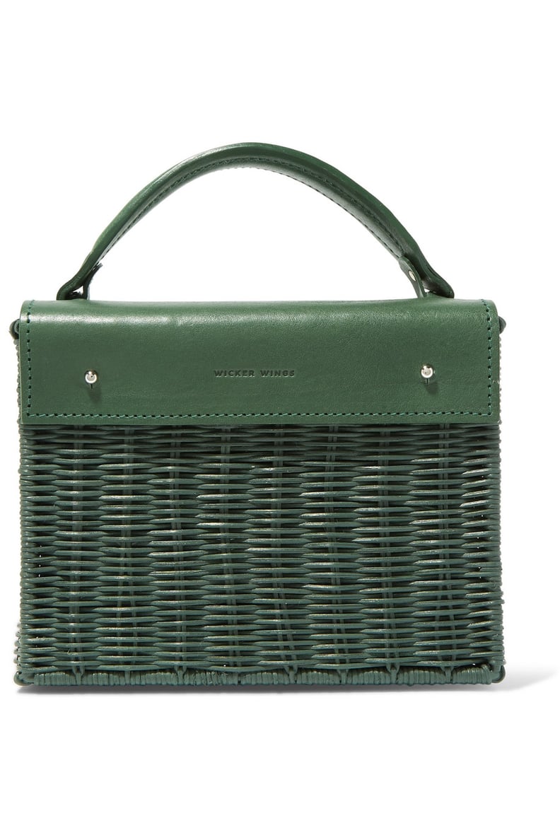 Wicker Wings Rattan and Leather Tote