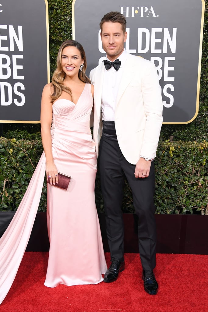 Justin Hartley and Chrishell Stause at 2019 Golden Globes