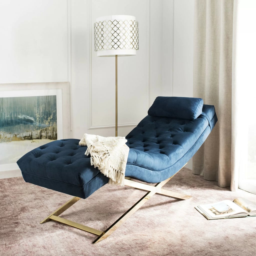A Modern Chaise Lounge Chair: Ebern Designs Mabella Tufted Armless Chaise Lounge