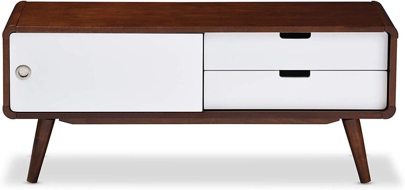 Baxton Studio Armani Mid-Century Modern Two-Tone TV Cabinet