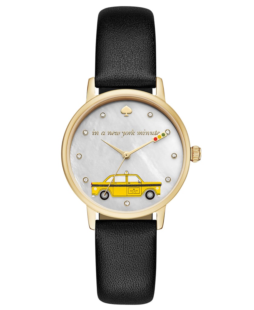 Metro Black Leather Watch