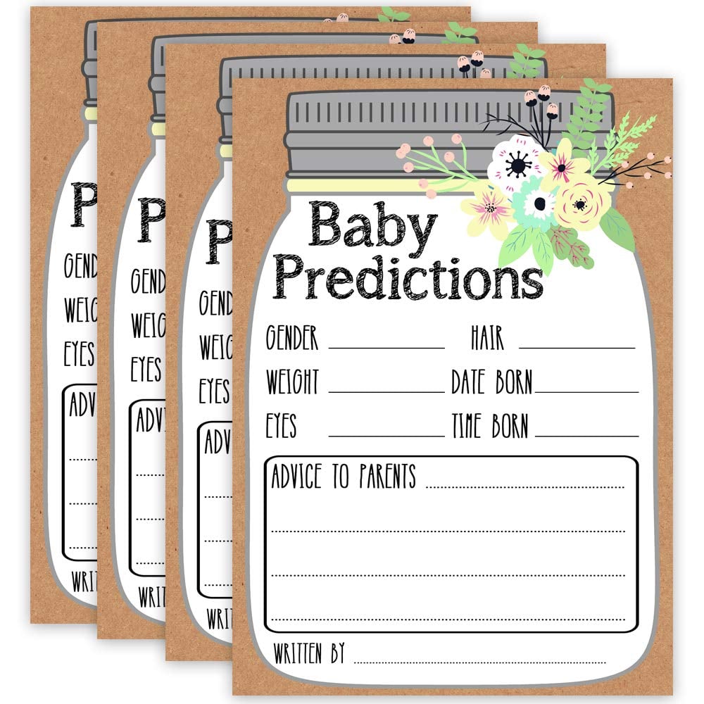 Mason Jar Baby Prediction Cards