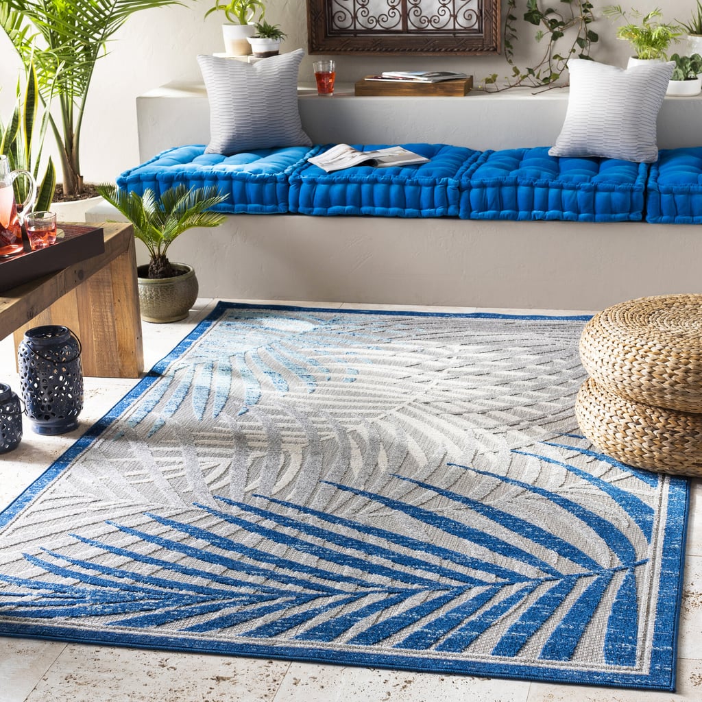 Bay Isle Home Gillis Floral Dark Blue/Aqua Indoor/Outdoor Area Rug