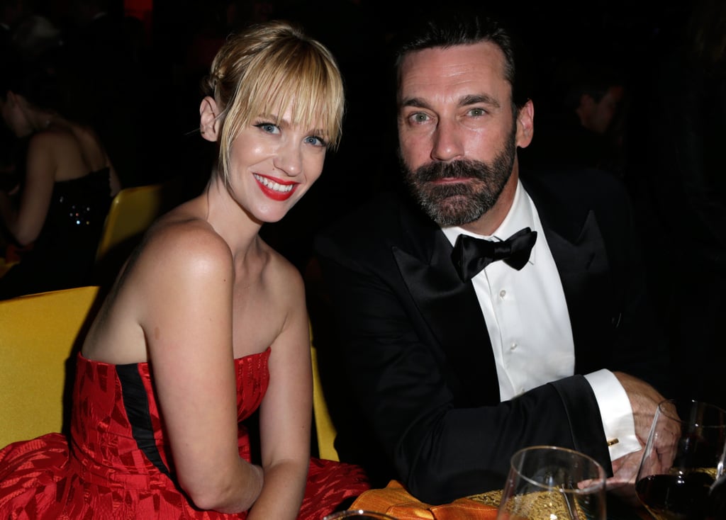 January Jones and Jon Hamm met up inside the Governors Ball.