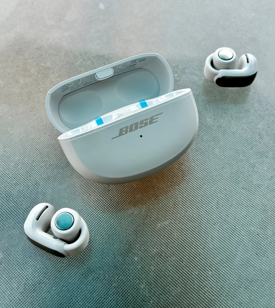Bose Ultra Open Earbuds ($249, originally $299)
Unlike other wireless earbuds, these Bose headphones have an open-ear design, meaning they attach to the outside of your ear, rather than having to be positioned within your earlobe. Not only do they deliver high-quality, immersive audio, but they're also super stylish and designed to look more like an ear cuff than a traditional pair of headphones. Read more about the product's full capabilities in our Bose Ultra Open Earbuds review.
Editor Quote: "These headphones are dangerously comfortable, so much so that I almost stepped into my shower with them on the other night, blissfully unaware they were still attached to my ears (a testament to just how lightweight they really are). As someone with sensitive ears, I was initially concerned that the headphones would feel too heavy or clunky while on, but they actually feel much airier and functional than other earbuds I've tried." — Kyley Warren, former assistant shopping editor