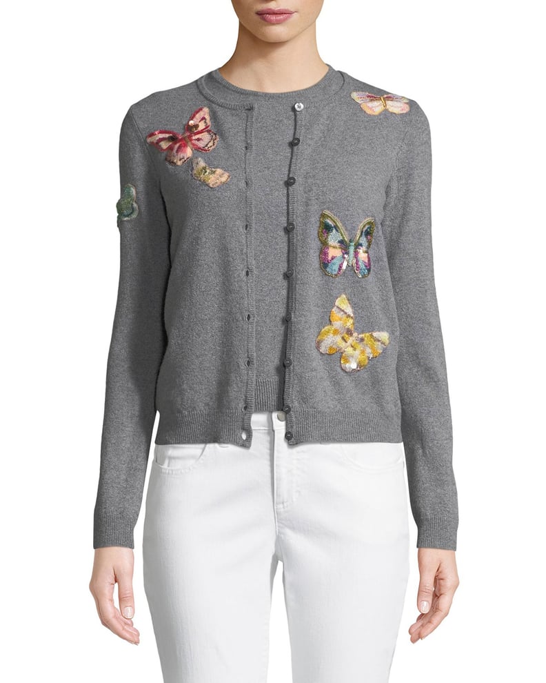 Valentino Butterfly-Embroidered Cardigan Set