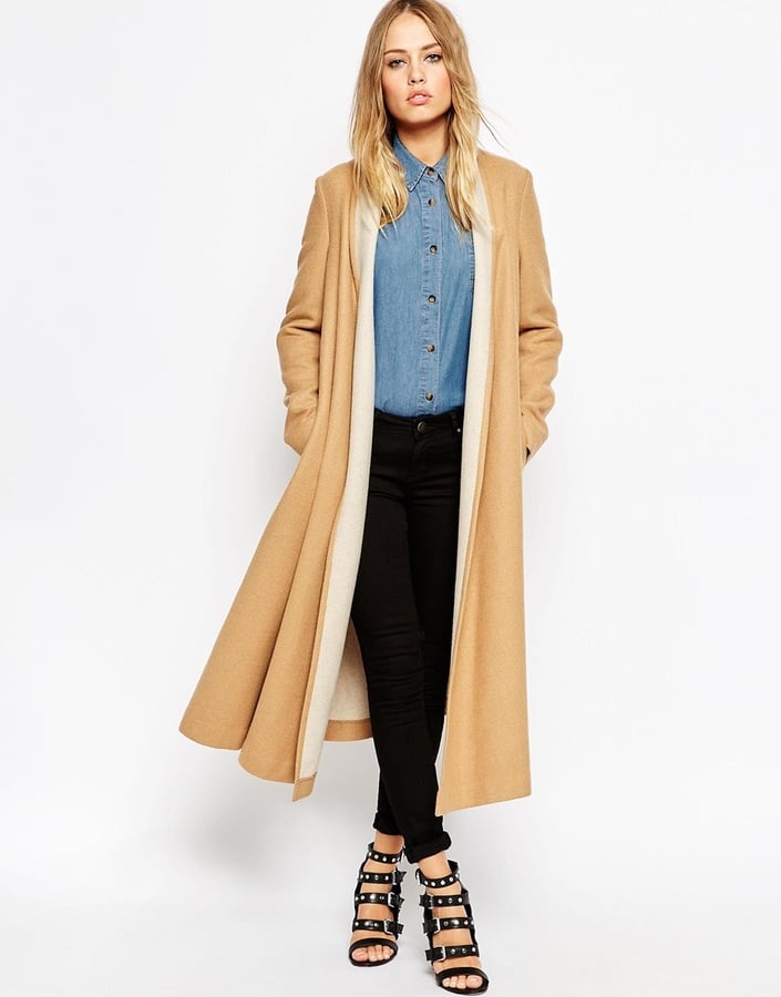 ASOS Oversized Coat Contrast Shawl Collar ($162) | Fall Coat Trends