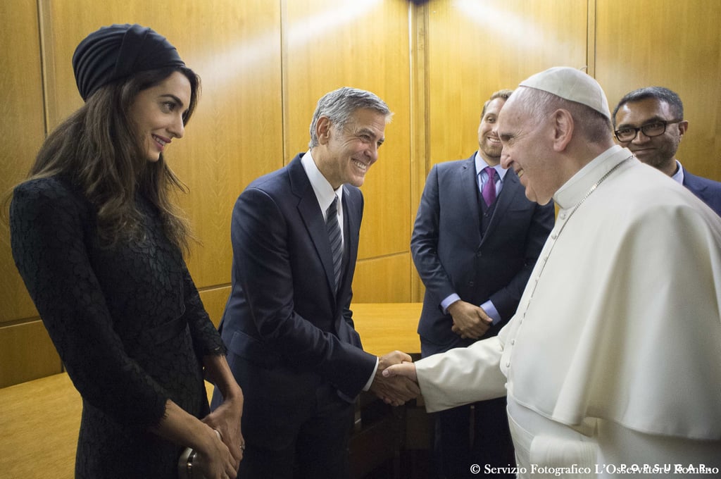 George and Amal Clooney Meet Pope Francis May 2016
