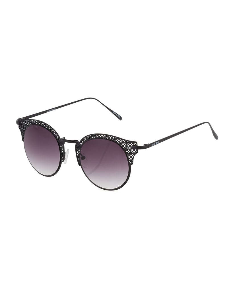 Ellen Tracy Cutout Cat-Eye Metal Gradient Sunglasses