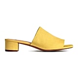 tan mule block heel