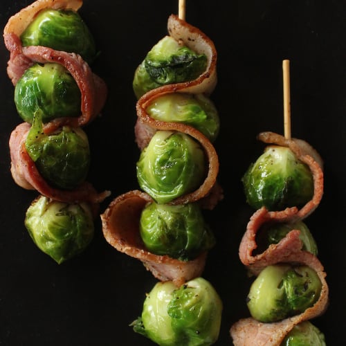 Bacon and Brussels Sprout Skewers Bacon and Brussels Sprout Skewers