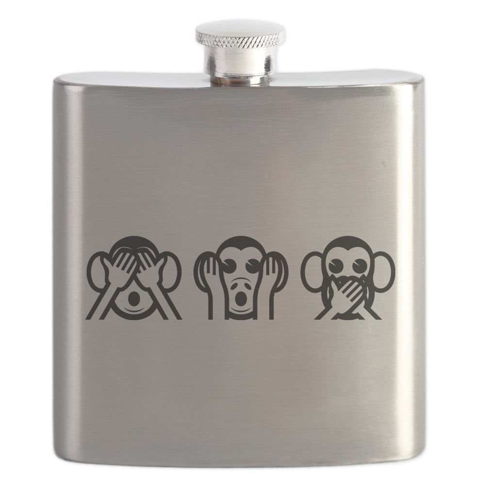 Wise monkeys emoji flask ($25)