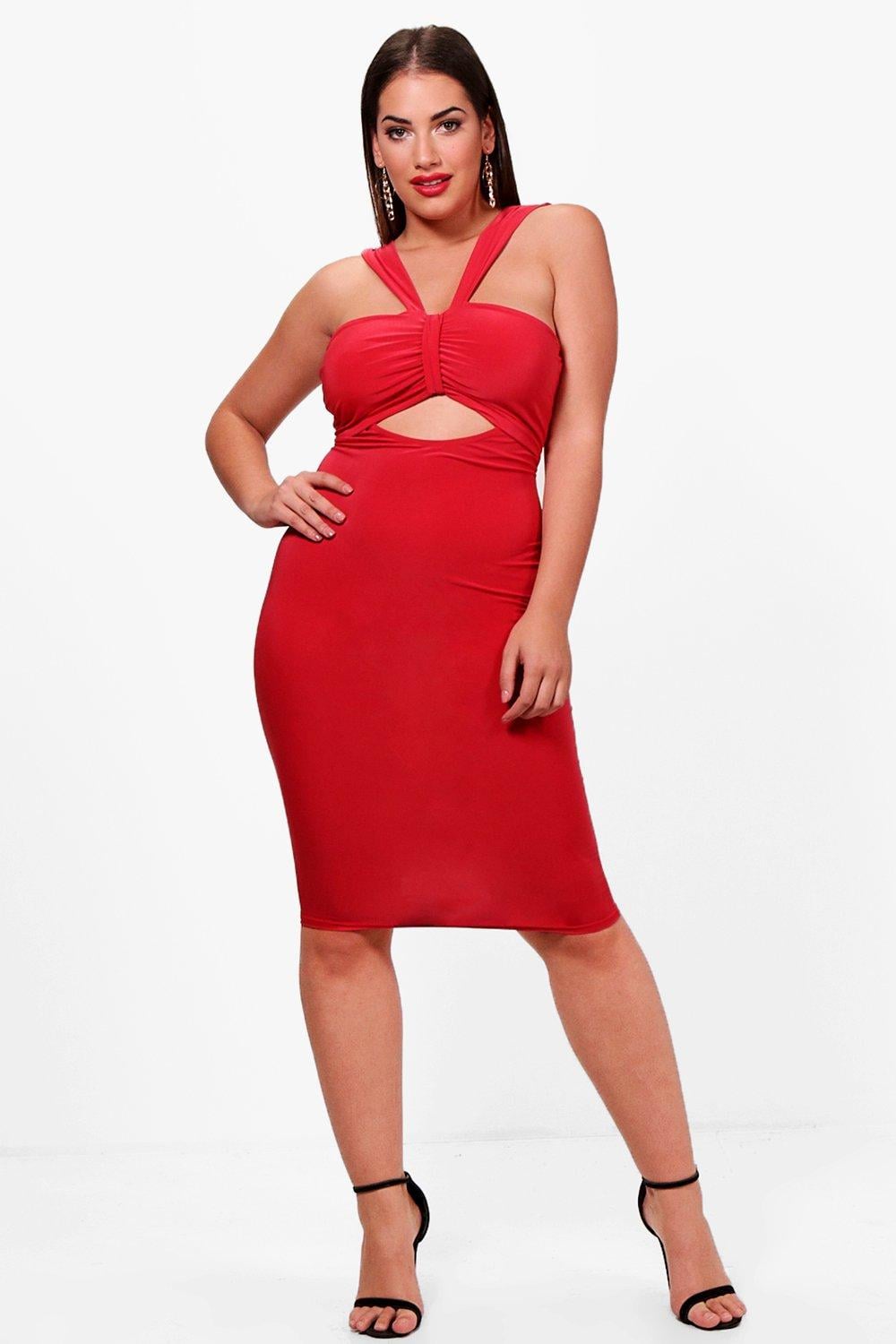 boohoo knot front dress