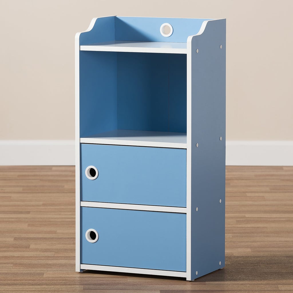 Mathilde Blue and White Two-Door Bookcase
