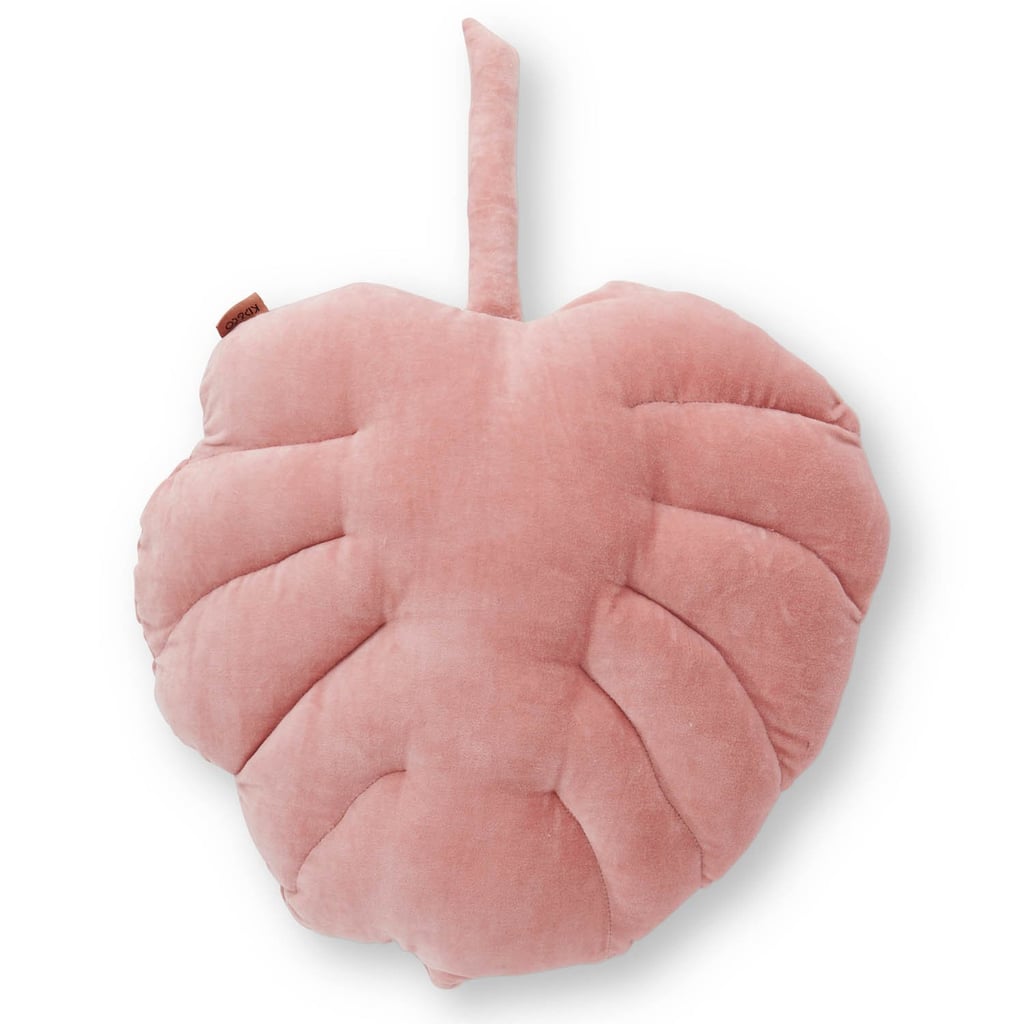 Kip & Co Shrimp Velvet Monstera Cushion