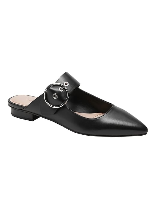 Banana Republic Leather Buckle-Strap Mule