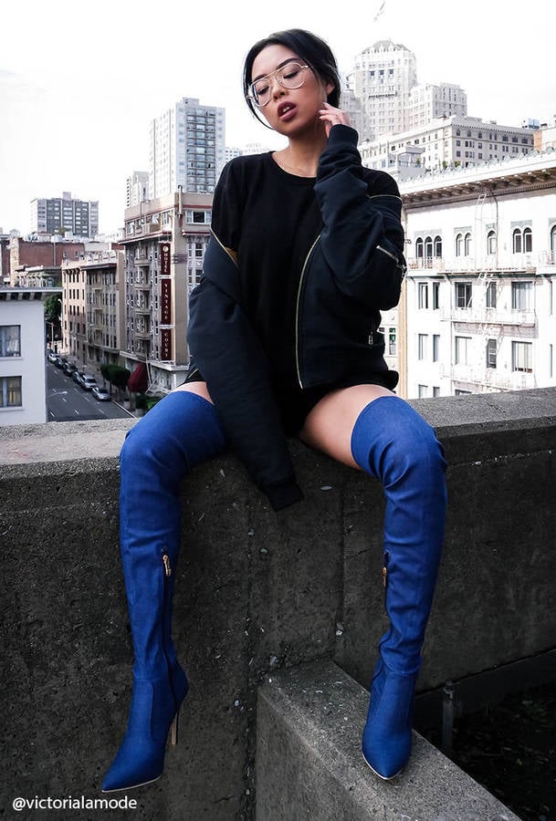 Zinloos Vast en zeker Leugen Forever 21 Denim Thigh-High Boots | We Are Obsessed With Thigh-High Boots  Right Now — Here Are Our Favorites | POPSUGAR Fashion Photo 3