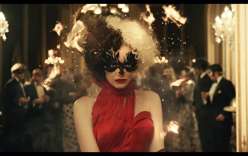 Emma Stone's Red Dress in Disney's Cruella Trailer