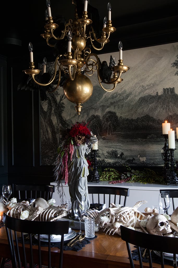 The finished runner is hauntingly beautiful and perfect for a Halloween dinner party.
