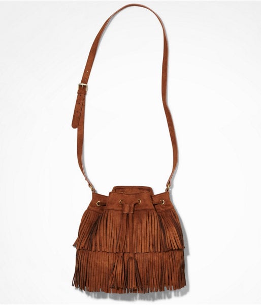 Express Fringed Drawstring Bag