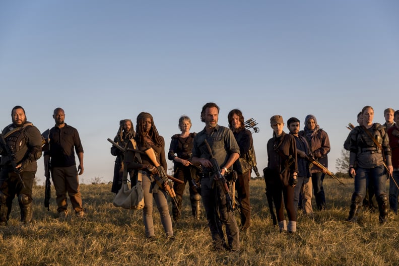 Cooper Andrews as Jerry, Khary Payton as Ezekiel, Danai Gurira as Michonne, Melissa McBride as Carol Peletier, Andrew Lincoln as Rick Grimes, Norman Reedus as Daryl Dixon, Christian Serratos as Rosita Espinosa - The Walking Dead _ Season 8, Episode 16 - P