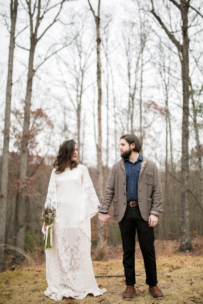 boho winter wedding guest