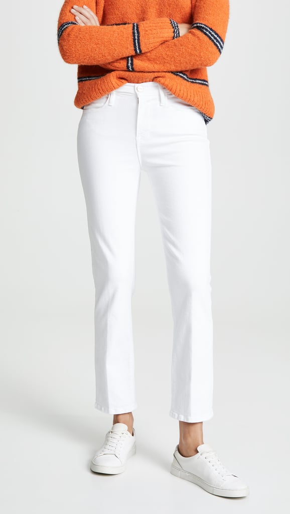 光滑的白色牛仔裤:乐高帧直牛仔裤