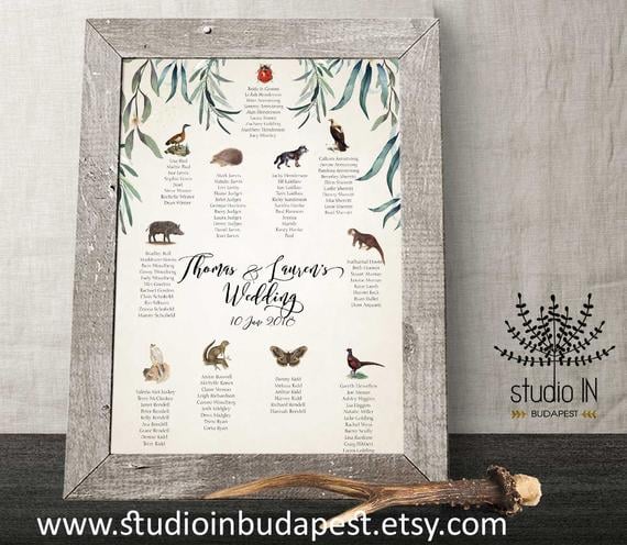 Woodland Wedding Seating Chart