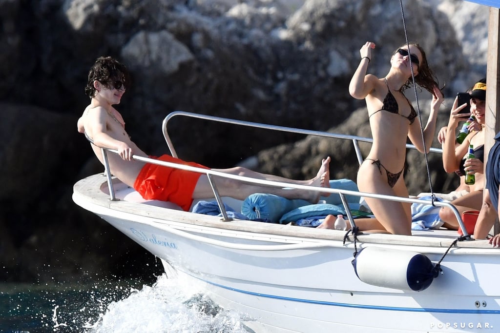 Timothée Chalamet And Lily Rose Depp Kiss On Boat Pictures Popsugar 