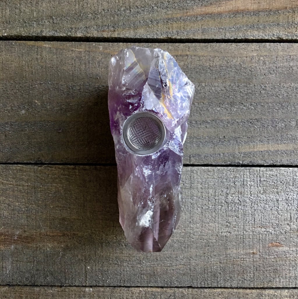 Raw Amethyst Crystal Pipe ($65)